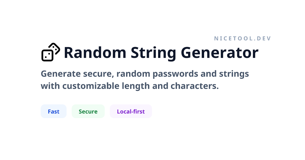 Random String Generator | NICETOOL.dev