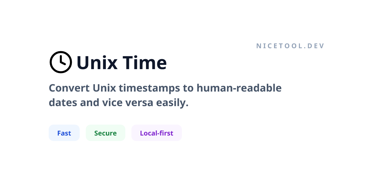 Unix Timestamp Converter | NICETOOL.dev